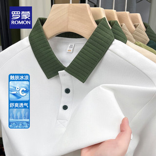  ROMON/罗蒙 拼色百搭 男士短袖polo衫