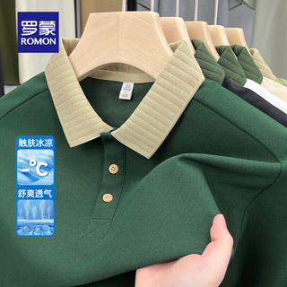  ROMON/罗蒙 拼色百搭 男士短袖polo衫