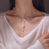 UHFR老凤凰金店款满天星淡水珍珠项链女2024年轻奢小众流苏锁骨链 满天星施家大小珍珠项链