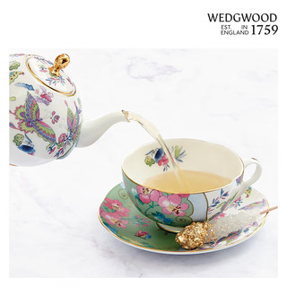 WEDGWOOD杜鹃1壶2杯2碟咖啡具套装骨瓷咖啡具茶具套装下午茶 花间舞蝶一人悦享