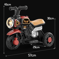 ZOCI儿童电动三轮摩托车玩具 滑行款【哥拉红】灯光音乐