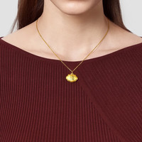 周生生福字长命锁宝宝吊坠 金锁平安锁宝宝满月礼 95494P计价 3.9克