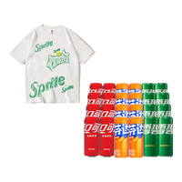  Coca-Cola/可口可乐 碳酸饮料+T恤组合装+可乐雪碧芬达各8罐+白色T恤