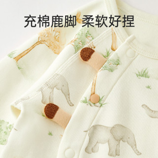 微狮牧尼婴儿衣服春秋季男女宝宝长袖系带连体衣外出服可爱秋装
