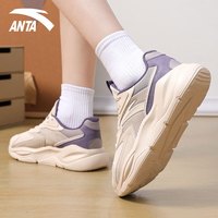 安踏（ANTA）不羁丨休闲鞋女鞋夏季网面舒适软底轻便透气跑步老爹鞋运动鞋子 白垩色/鱼肚白/魔毯灰 37.5
