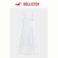 HOLLITER25夏季新款露背绣花开叉吊带连衣裙长裙女装KI359-5363 (88A)短版
