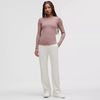 lululemon丨Hold Tight 女士紧身剪裁长袖 T 恤 *闪光 LW3IA4S 黄昏玫瑰/银色 2XL /14