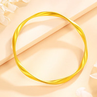 中国黄金(CHINA GOLD)古法黄金手镯莫比乌斯素圈金镯子 古法无孔》黄金手镯5.1g》圈号54