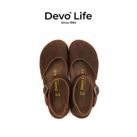 的的的沃 Devo Life  的的沃 Devo Life   Life Life软木鞋女包头日系韩版休闲复古简约文艺夏季凉鞋66031 杏色疯马皮 40