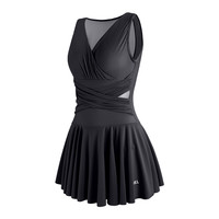 CAMEL【夏季款】骆驼连体泳衣女士款遮肚子遮肉裙式游泳泡温泉性感泳装 XXXL 【V领网纱款】茉莉绿，Y0S1VZ629A5（连体平角裤）