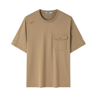 七匹狼圆领短袖T恤男装夏季纯棉透气时尚休闲男士上衣 185/104A 102(深蓝)