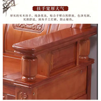 中伟(ZHONGWEI)中式实木沙发客厅红椿木长椅三人位农村经济木质春秋椅组合 1+1+3+茶几+方几
