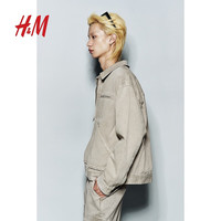 H&M 哈灵顿夹克 宽松拉链长袖 牛仔外套