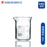 凝科 蜀牛实验室玻璃仪器加厚耐高温玻璃烧杯25/50/100/200/250/500/1000/2000/3000ml玻璃烧杯低型烧杯可选带塑柄