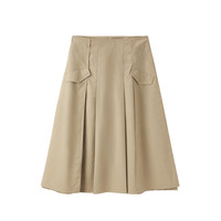 太平鸟女装半身裙春秋百搭质感休闲文艺通勤 卡其 XL 