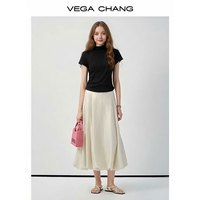 VEGA CHANG半身裙女2025年新款夏季高腰遮胯显瘦休闲百搭灯笼裙子
