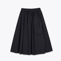 LILY夏女装赫本风复古通勤款优雅休闲显瘦高腰A字半身裙 510黑 L