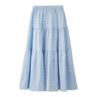 三福长裙女2025夏季韩系白色蛋糕裙休闲高腰气质半身裙子女装