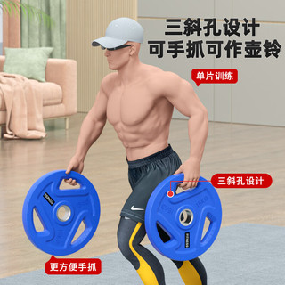 爱宸杠铃套装男士家用杠铃杆举重器材包胶彩色奥杆哑铃片女士深蹲 实心包铁杠铃片【1.25*2】