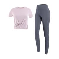 CAMEL骆驼瑜伽服套装女夏季户外跑步服短袖运动服时尚服清爽吸汗