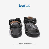 天美意（TEENMIX）女童凉鞋夏季公主鞋防滑软底儿童凉鞋中大童鞋潮 黑色 33