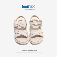 天美意(TEENMIX)女童凉鞋夏季公主鞋防滑软底儿童凉鞋中大童鞋潮 米色 32