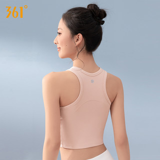 361°361运动背心女外穿带胸垫普拉提瑜伽服跑步瑜伽背心 S