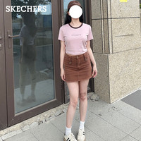SKECHERS/斯凯奇 撞色领口 女士T恤 碳黑/0018 XL