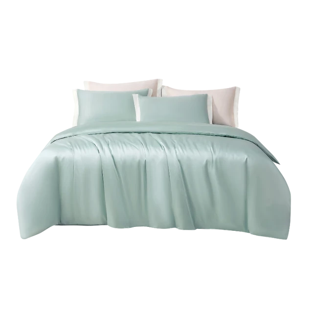 雅棉 床上四件套60支新疆长绒棉贡缎套件轻奢素色纯棉床单被套1.8米