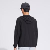 夏季男士皮肤衣百搭连帽户外轻便舒适上衣拉链薄外套