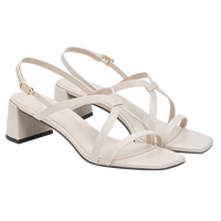 CHARLES&KEITH法式一字带粗跟凉鞋高跟鞋CK1-60280472 Cream (255)