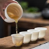 德化白瓷功夫茶具套装家用简约茶壶茶杯盖碗整套办公室会客泡茶器