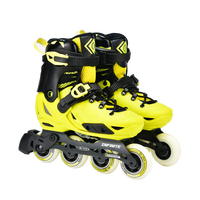 m-cro迈古轮滑鞋溜冰儿童男女初学平花培训专业滑冰鞋micro可调直排S7 欧版Infinite黄加厚护具套装 L 37-40码 脚长约24-27cm
