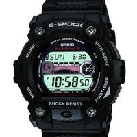 CASIO 卡西欧 男款运动风 黑面白字 G-SHOCK防震防水手表 GW-7900-1CR