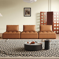 中派皮埃蒙特方块沙发客厅头层牛皮真皮沙发意式轻奢可移动豆腐块补贴 星选版【进口松木+小黄牛皮】