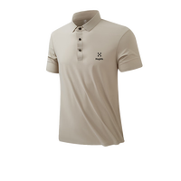 HAGLOFS火柴短袖T恤男士夏季无痕冰丝翻领POLO衫透气速干上衣 浅灰 L