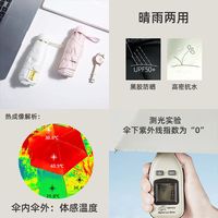 Jidaocook 胶囊太阳伞 迷你五折叠小巧便携口袋 五折6骨-梧桐米 晴雨两用 迷你便携