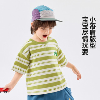 DUDUJIA嘟嘟家宝宝短袖T恤薄款儿童夏装条纹女童半袖男童透气衣服童夏季上衣潮