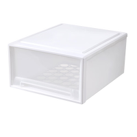 傲家 抽屉式收纳柜子多层塑料衣柜收纳箱透明家用宿舍储物柜抽屉盒   10L：深32宽24.5高12cm