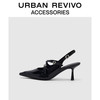 URBAN REVIVO2025春季新款女士摩登多扣带尖头空鞋UAWS50032