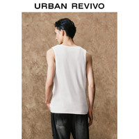 UR2025夏季男装时尚基础休闲纯色百搭圆领背心UMM450059 本白 M
