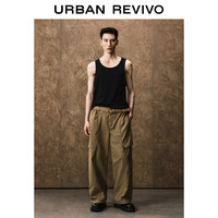 UR2025夏季男装时尚基础休闲纯色百搭圆领背心UMM450059 正黑 M