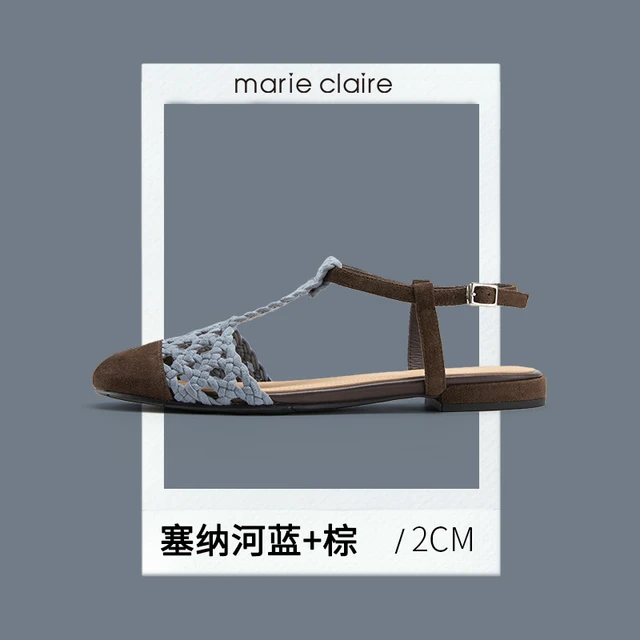 MC女鞋波西米亚风盐系可露丽织凉鞋后空玛丽珍marieclaire女鞋