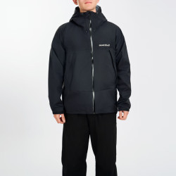 mont·bell 男款户外徒步登山防风防水单层硬壳夹克外套 1128635 黑色 M