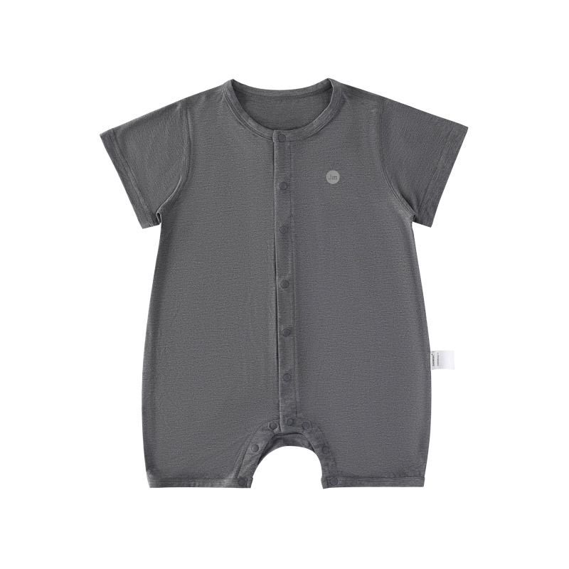 Oak mont婴儿连体衣夏季宝宝外出服洋气竹纤维衣服薄款短袖哈衣