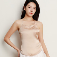 丝界【人气热卖】真丝纯欲肚兜成人性感吊带桑蚕丝情趣上衣睡衣送女友 香槟色 均码