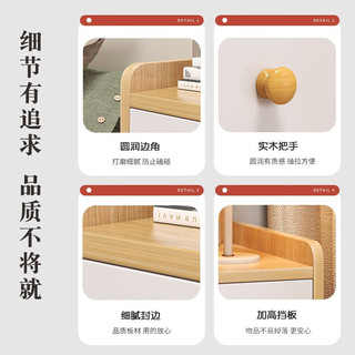 朗程现代简约床头柜卧室小型床头柜置物架家用多抽床头柜实木腿储物柜 【昇级加厚】双抽  莫兰迪灰色 组装