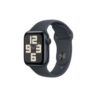苹果 Apple Watch SE 2024款智能手表40毫米午夜色铝金属表壳午夜色运动型表带M/LMXEY3CH/B
