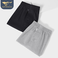 七匹狼内裤男纯棉阿罗裤平角内裤短裤头透气吸汗单条装 黑色 (1件装) 3XL (体重160-180斤)