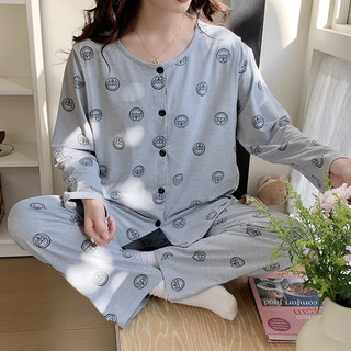 曼妮朵春夏秋季薄款莫代尔带胸垫月子服免穿内衣产后哺乳睡衣家居服 HY4400【带胸垫莫代尔】 M码，150-160cm【115斤内】